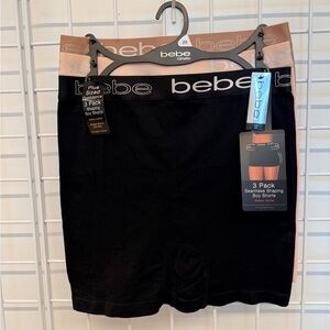 Bebe Black Shaping Boy Shorts with Pink Logo Waistband